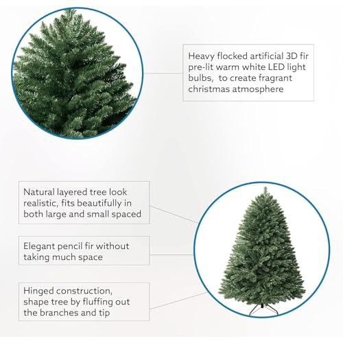 Prague 7.5ft Prelit Artificial Christmas Tree with Foot Pedal