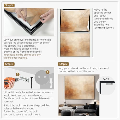 60"x72" Extra Large Framed Wall Art Beige Abstract Minimalist Neutral Illustration for Home Living Room Bedroom Decor
