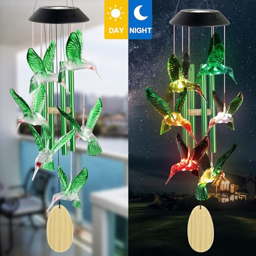 Hummingbird Solar Wind Chimes Outdoor