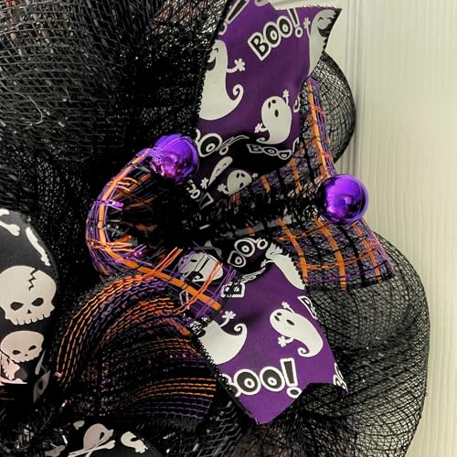Creepy Dancing Skeletons Halloween Wreath Available in 24 inch and 28 inch diameters