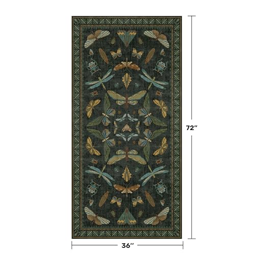 Dark Green Rug for Entryway Indoor (18 Sq Ft)