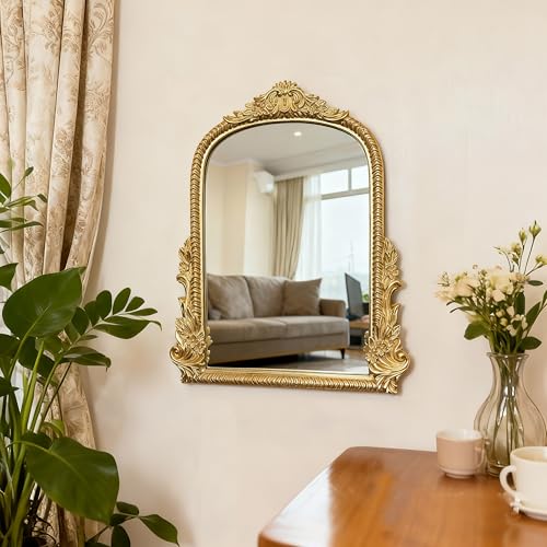 Vintage Carved Resin Desk Mirror