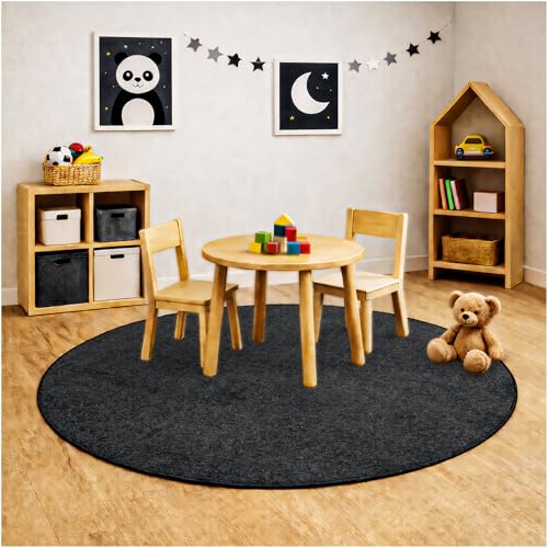 Soft & Colorful 12' Round Kids Classroom Area Rug