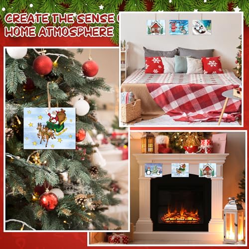 10 Pieces Large Christmas Unfinished Wood Crafts to Paint for Adults