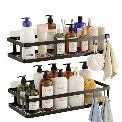 2 Pack Minimalist Shower Caddy Wall Mount (2 Count)