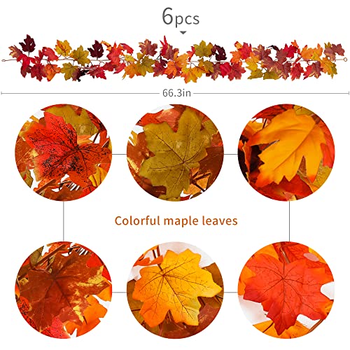 6PCS Fall Maple Leaves Garland