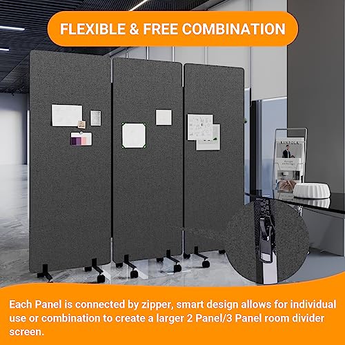 66in 3 Panel+3 Panel Soundproof Room Divider (2 Count)