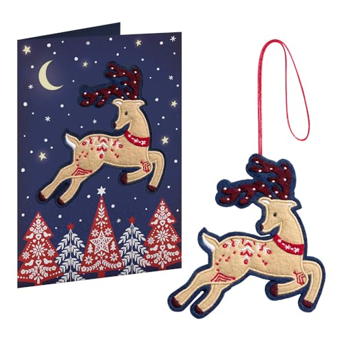 Prancing Reindeer Christmas Card with Envelope