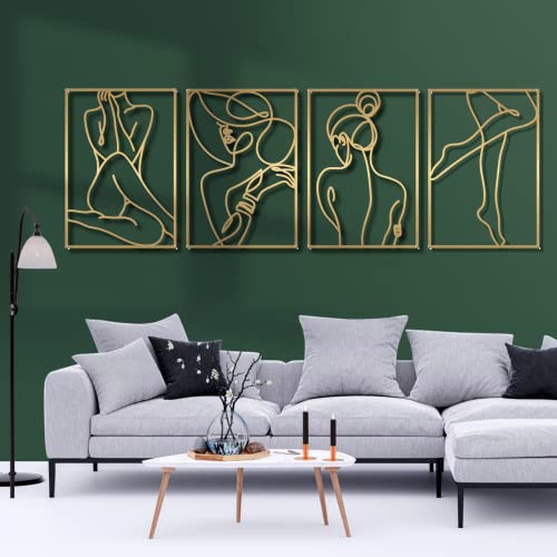 Large 4 Pack Gold Wall Art (4 Count)