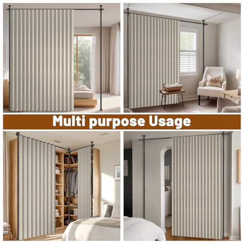 100% Blackout Room Divider Curtains Sets Cream White W100 x L84 in