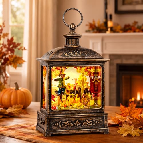 Fall Snow Globe Lantern