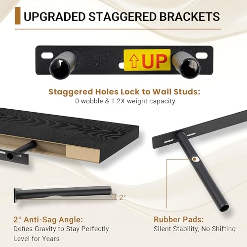 Black Floating Shelves (2 Count)
