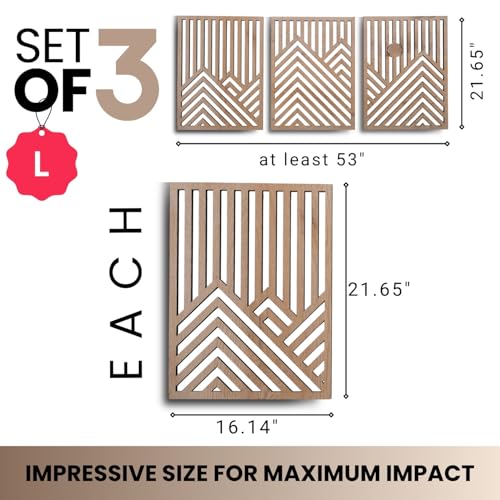 Modern Wooden Wall Sculptures (3 Count)