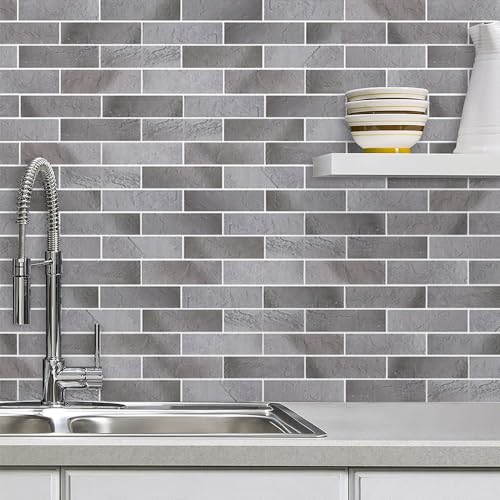 100 Vintage Grey Faux Brick Wall Tiles (14.2 Sq Ft)