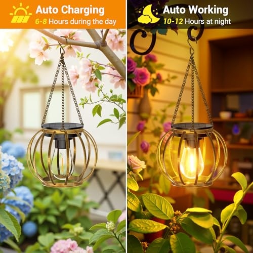 Solar Lanterns Outdoor Waterproof (2 Count)
