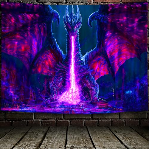 Evil Dragon Blacklight Tapestry