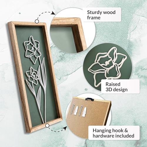 Floral 3D Green Wall Art (2 Count)