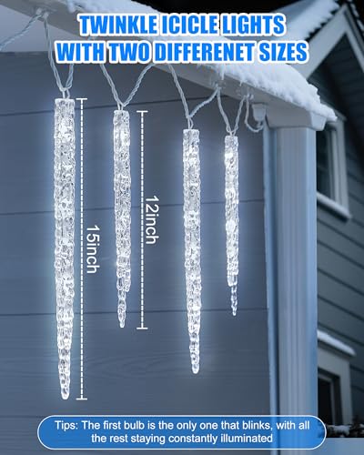 Icicle Lights Outdoor with Clips (20 Count)