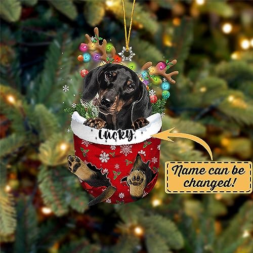 Black Dachshund Dog Christmas Ornament