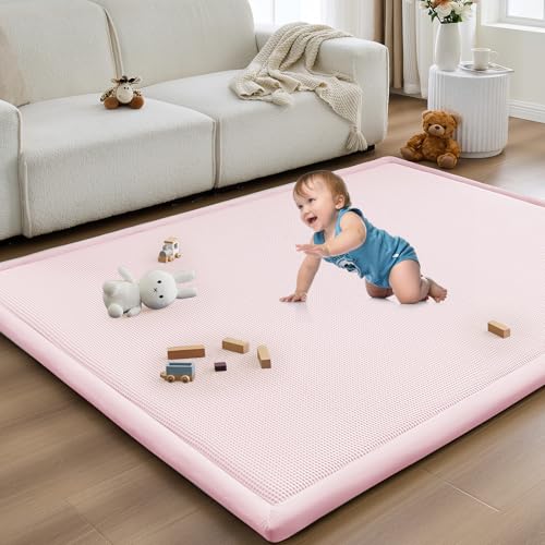 Baby Play Mat for Floor Nursery Rug Muscle Area Playroom Rug Elastic Foam 79x110" Playpenmat Elastic Foam 1.3" Thick Crawling Mat for Babies