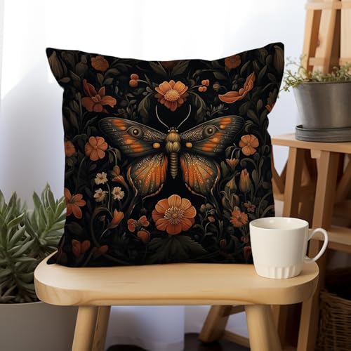 William Morris Abstract Vintage Floral Velvet Butterfly Design Throw Pillow Covers Home Decor