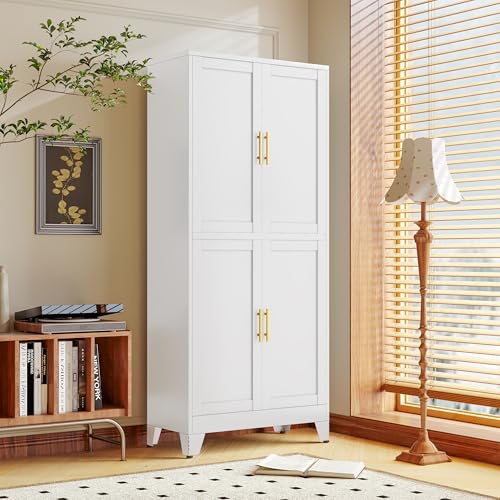 White Metal Storage Cabinet