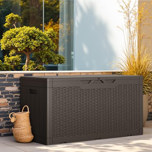Outdoor Storage Box 100 Gallon Storage Bin with Lid for Patio Furniture