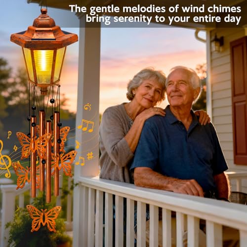 2 Pack Solar Butterfly Wind Chimes (2 Count)