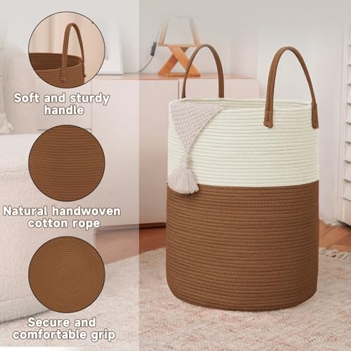60L Cotton Rope Laundry Basket Hamper