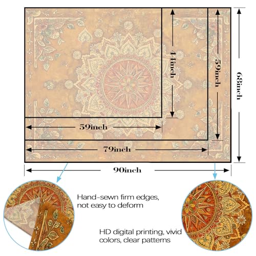 Floral Mandala Tapestry Boho Tapestry for Bedroom Brown Tapestries Wall Hanging Living Room Wall Art and Home Decor 60x80