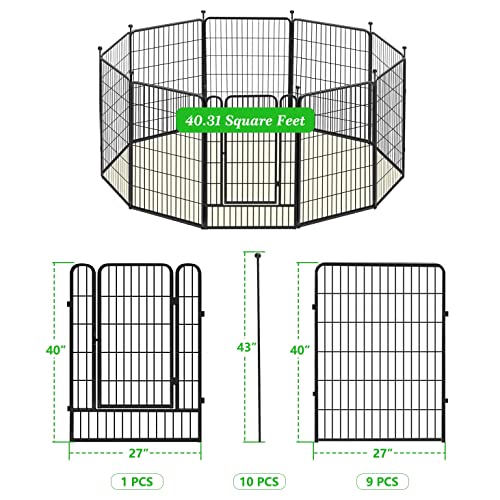 Decorative Black Metal Fencing Garden Fence with Gate (766.67 Sq Ft)