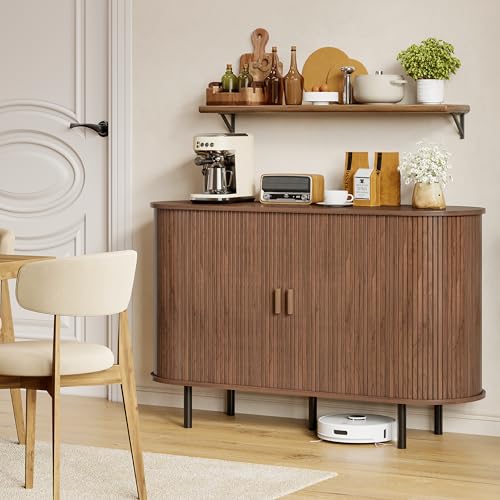 48" Fluted Buffet Sideboard Cabinet with Sliding Door