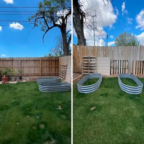 4 Pack 6x3x1FT Galvanized Raised Garden Bed Large Metal Planter Box Kit Elevated Raised Garden Planters for Outdoor Plants (4 Count)