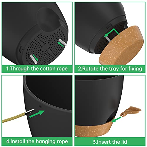 6.5 Inch Hanging Planters for Indoor Outdoor Plants (2 Count)