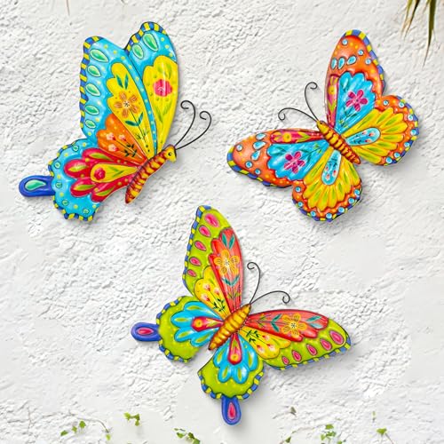 Metal Butterfly Wall Decorations Garden Decor Room Decor (3 Count)