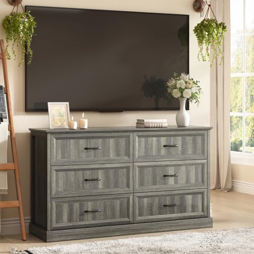 Farmhouse 6 Drawer Dresser for Bedroom