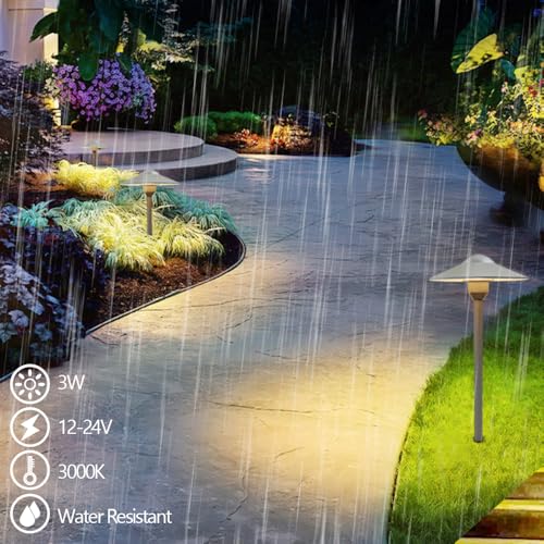Cast Aluminum Low Voltage Outdoor Pathway Lights Walkway (2 Count)