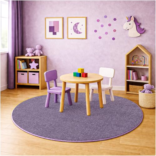 Soft & Colorful 11' Round Kids Classroom Area Rug