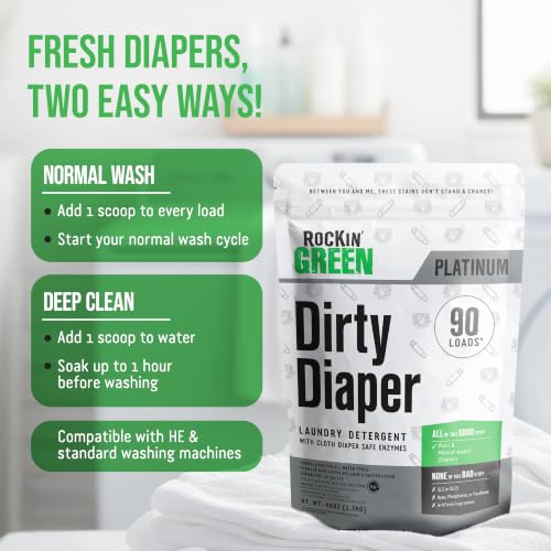 Baby Laundry Detergent Unscented Dirty Diaper 90 Loads (90 Ounce)