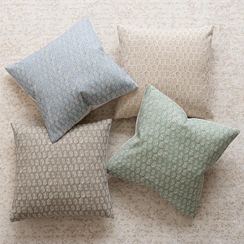 Decorative Floral Print Throw Pillow Covers 18×18 Inch (2 Count)