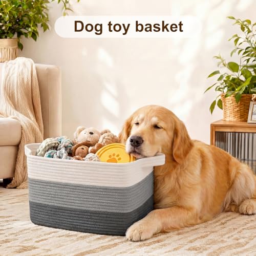 Cotton Rope Storage Baskets for Organizing Dark Gray 3