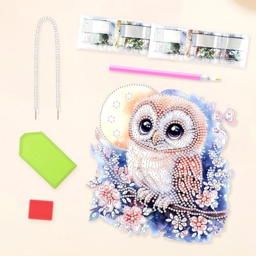 DIY Adorable Owl Diamond Painting Hanging Ornament
