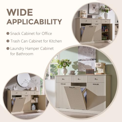 Triple Tilt Out Trash Can Cabinet
