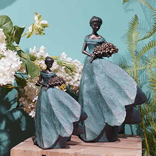 Fairy Statue Leaf Angel Girls 7.5 x 4.5 x 11.5 Inch