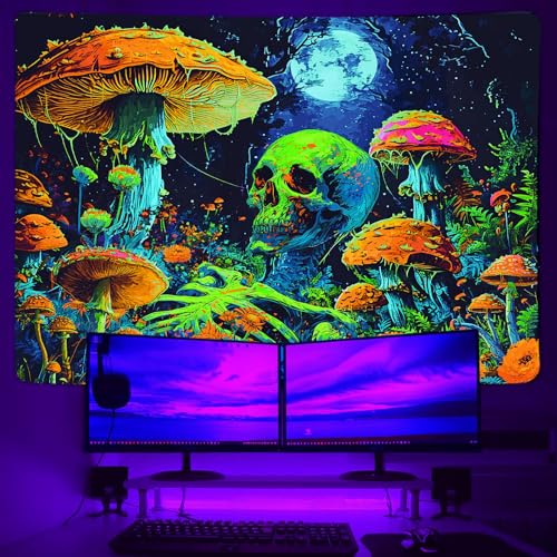 Blacklight Skull Wall Art