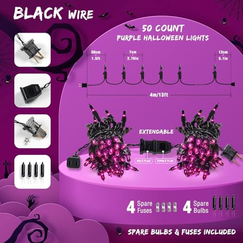 Purple Halloween Lights (13 Foot)