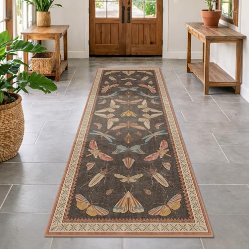 Orange Brown Hallway Runner Rug 2'6"x12' (30 Sq Ft)