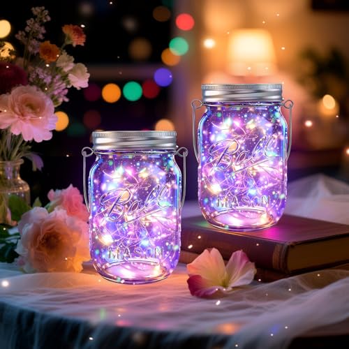 Mason Jar Solar Lights for Outside (12 Count)
