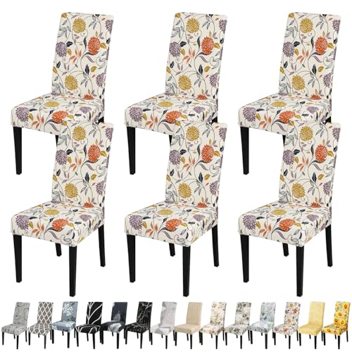 Pattern Chair Covers for Dining Room Set of 6