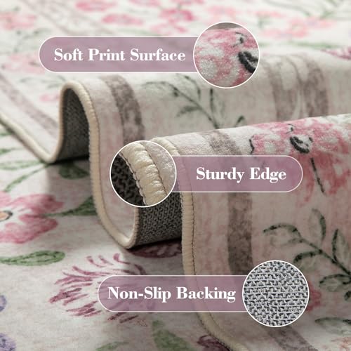 Purple Floral 8x10 Area Rugs